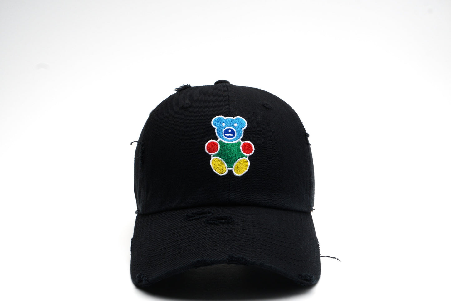 WHITE OUTLINE BEAR DAD HAT