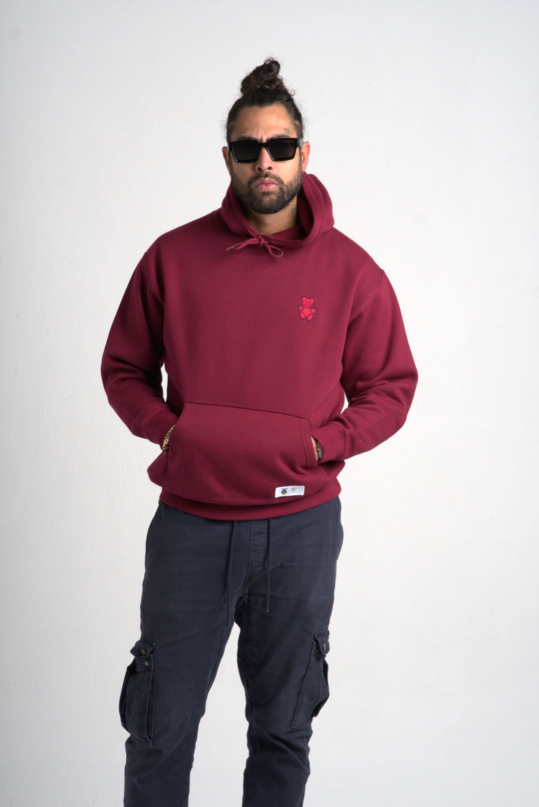 TONE ON TONE BEAR EMBROIDERY HOODIE