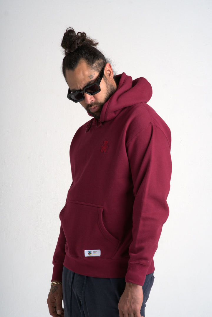 TONE ON TONE BEAR EMBROIDERY HOODIE