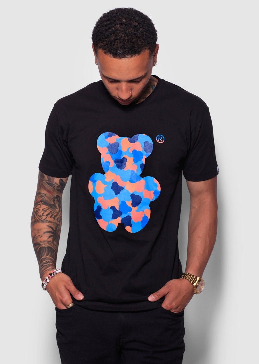 ORANGE/BLUE CAMOFLOUGE BEAR