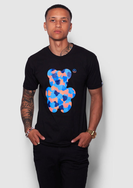 ORANGE/BLUE CAMOFLOUGE BEAR