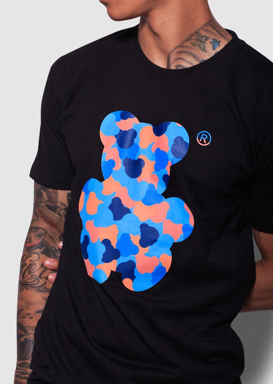 ORANGE/BLUE CAMOFLOUGE BEAR