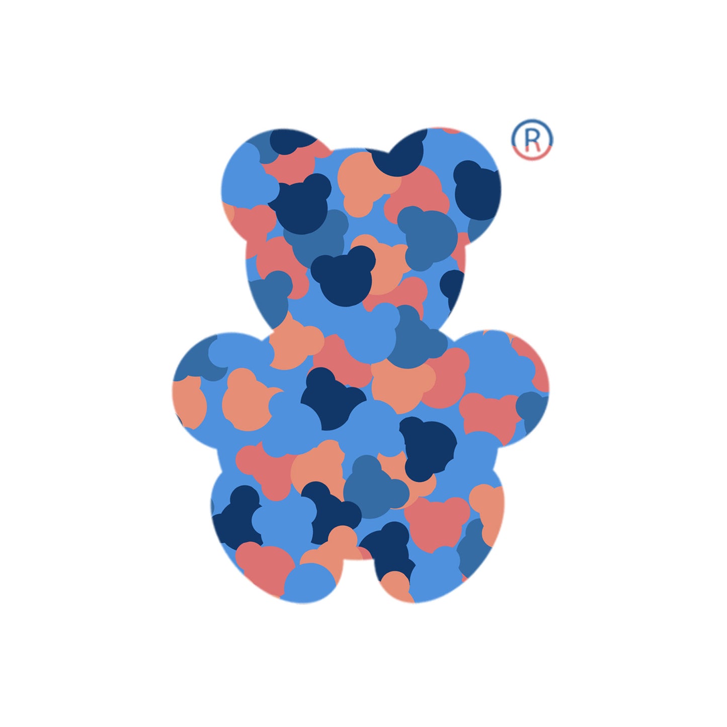 ORANGE/BLUE CAMOFLOUGE BEAR